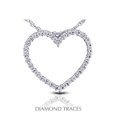 thumbnail image 1 of Diamond Traces UD-GOS311-4762 0.68 Carat Total Natural Diamonds 14K White Gold Prong Setting Heart Shape Fashion Pendant, 1 of 1