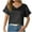 Black, variant on ZyeKqe Satin Tops for Women Short Sleeve Business Casual Tops V Neck Office Work Blouses Top