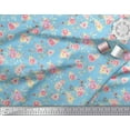 thumbnail image 3 of Soimoi Blue Moss Georgette Fabric Leaves & Rose Floral Print Fabric by Yard 42 Inch Wide, 3 of 3