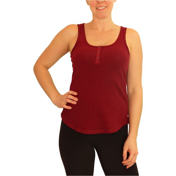 P.J. Salvage Womens Ribbed Pajama Sleep Tank Top, Red, X-Large