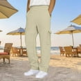thumbnail image 2 of Men's Casual Knit Pants with Drawstring Waist and Cargo Pockets for Everyday Comfortable Wear Work Pants for Men Solid Casual Outdoor Pants Straight Type Trousers, 2 of 9