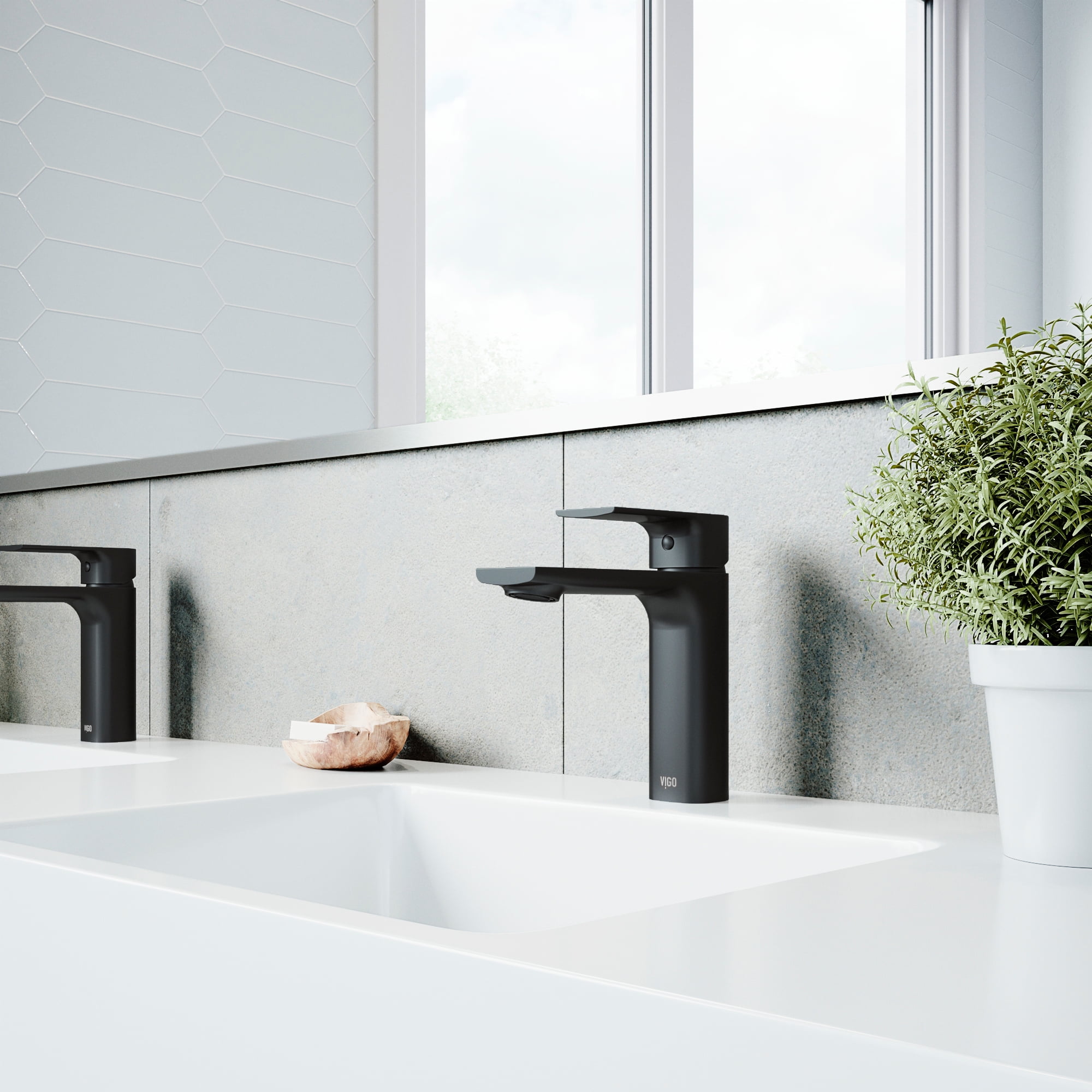 VIGO Davidson Single Handle Single-Hole Bathroom Faucet Sink in Matte Black