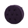 thumbnail image 4 of Maklaine Traditional Hardwood Tufted Round Ottoman Nailhead Accents in Purple, 4 of 11