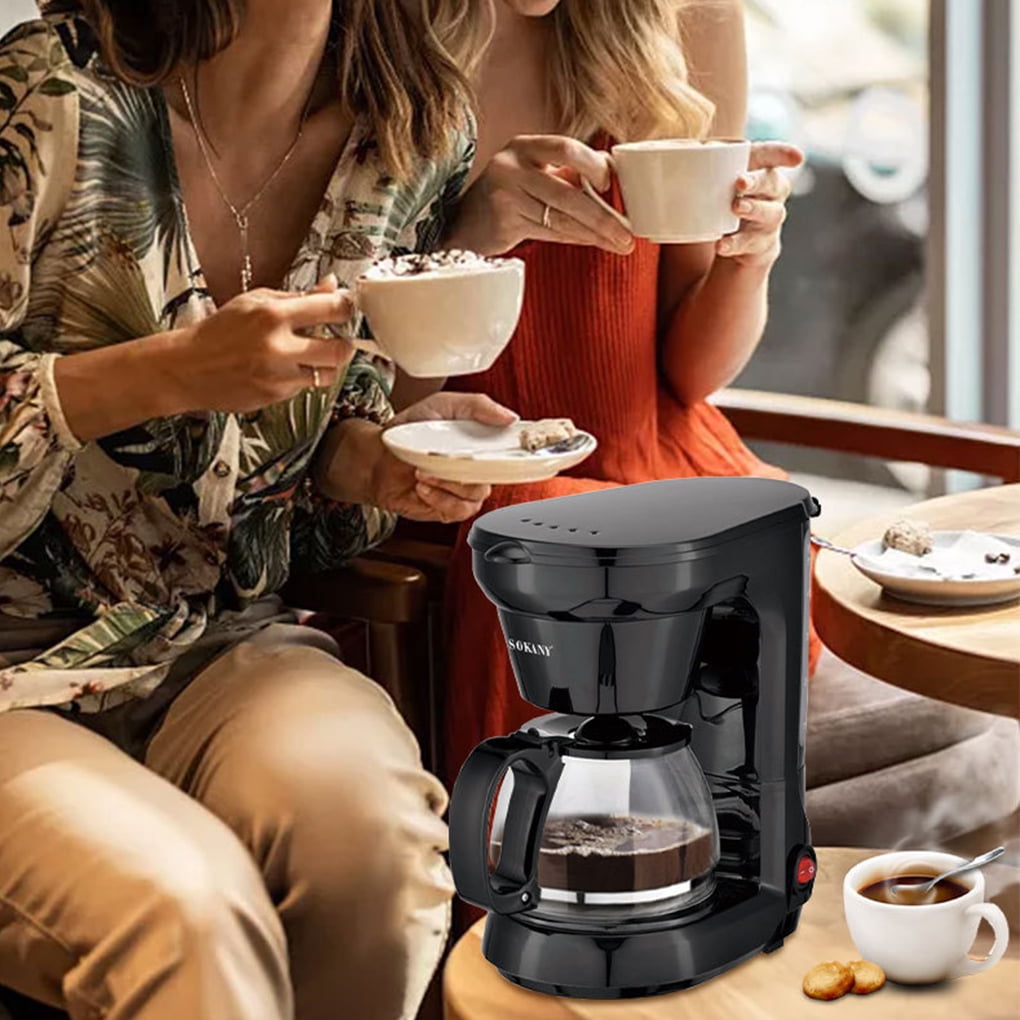 Unatoiry Black Stylish Adjustable Settings Coffee Maker With Coffee Bean Grinder Uniform Grinding Walmart