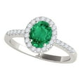 thumbnail image 2 of 1.10 Ct Oval Shaped Emerald & Diamond Bridal Set -10K Gold, 2 of 8