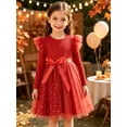 thumbnail image 3 of Lanbubble Toddler Girls Tulle Tutu Dress Long Sleeve Sequin Party Dress Fall Winter Clothes 2-6Y, 3 of 6