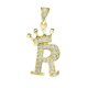 thumbnail image 1 of Collar con colgante de diamantes y 26 letras en inglés de corona, collar sencillo de moda, joyería para mujer, 1 of 6