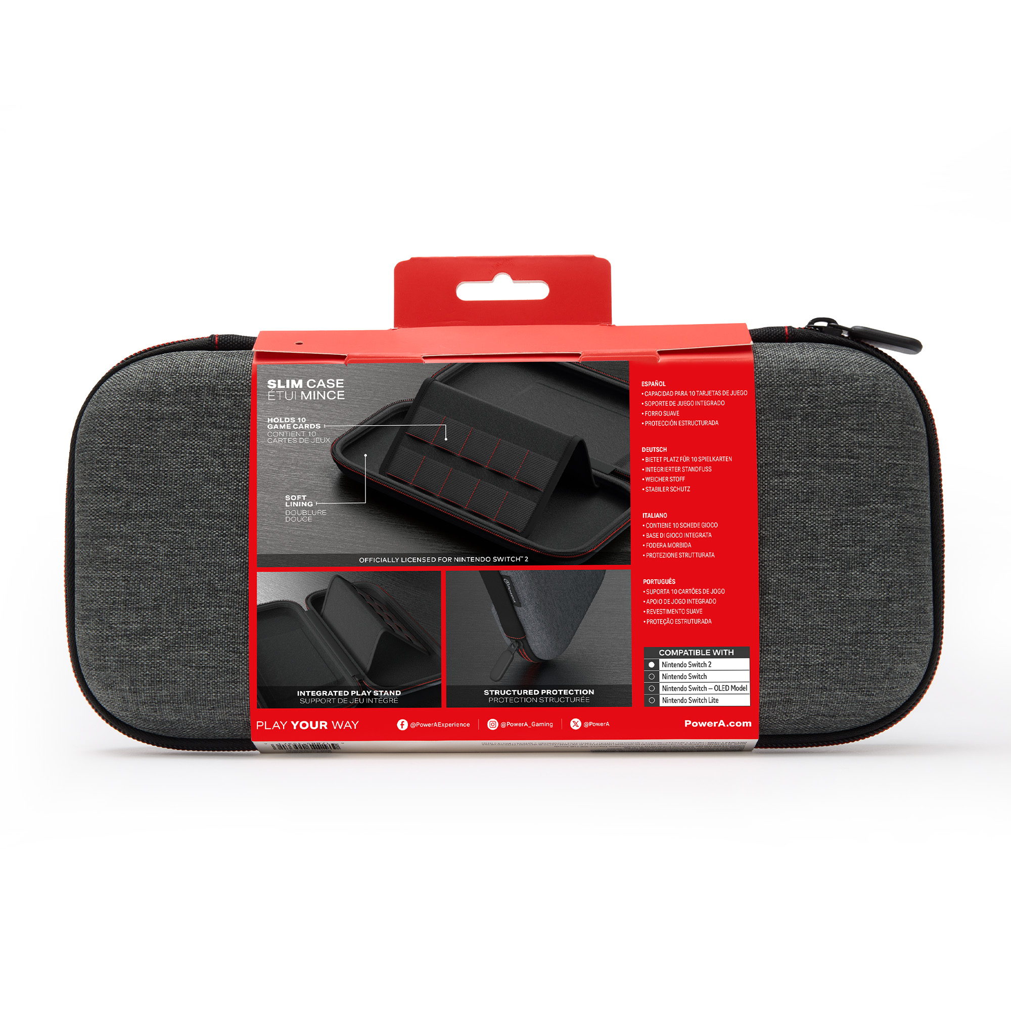 PowerA Slim Case for Nintendo Switch 2, Heather Grey photo 2