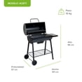 thumbnail image 2 of Asador de carbón tipo barril 77 cm con mesa lateral y ruedas transportadoras AVERA ACB77, 2 of 9