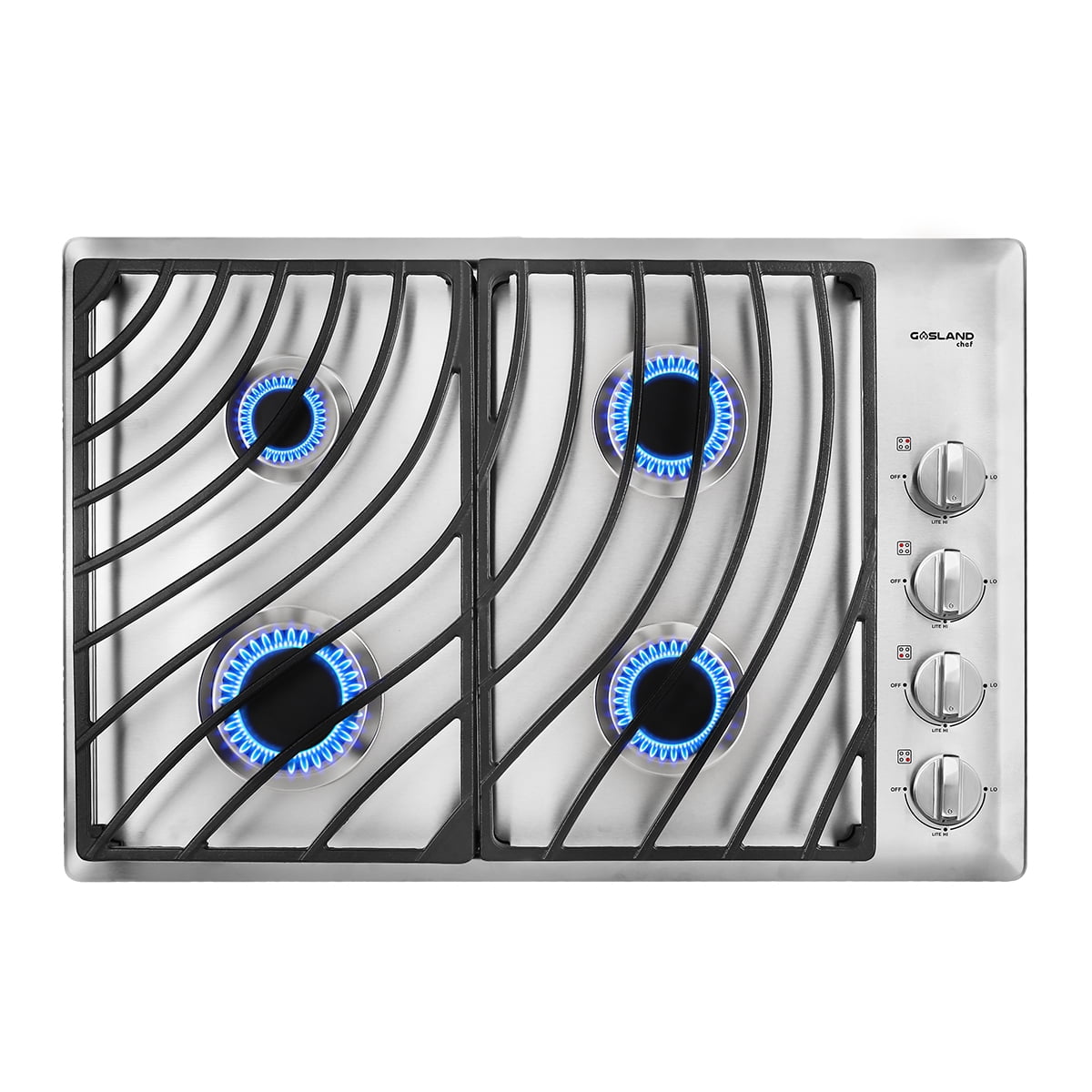 Gasland Chef GH1304SS 4 Italy Sabaf Burner Gas Cooktop, 30 inch Drop in