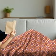thumbnail image 3 of Geometric Soft Flannel Fleece Throw Blanket, Checked Pattern with Dots in Squares Diagonal Retro Style, Cozy Plush for Indoor and Outdoor Use, 70" x 90", Sky Blue Marigold, by Ambesonne, 3 of 5