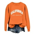 thumbnail image 4 of Sweatshirts for Women California Letter Graphic Round Neck Long Sleeve Tops Comfy Casual Fall Winter Outfit Clothes, 4 of 6