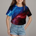 thumbnail image 2 of ZTKWD Boys Girls Tie Dye Shirt Tops Short Sleeve Starry Sky Galaxy Print 6-16 Years, 2 of 4