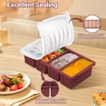 thumbnail image 5 of Burgundy Silicone Freezer Tray 2-pack 1-cup portion meal prep food storage, 5 of 7