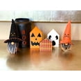 thumbnail image 6 of S/2 Halloween Gnomes W Cat Designs Shelf Sitters Figurine Hanging Ornament Tabletop Decor Room Indoor Plush Fabric Orange & Black 8" H, 6 of 7