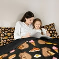 thumbnail image 5 of Homewish Black Cartoon Capibara Bedding Comforter Set, Fast Food Hamburger Twin Comforter Sets, Teens Kids Boys Girls Reversible Bedding Set, Microfiber Bedroom Decor, 2 Pieces, 5 of 8