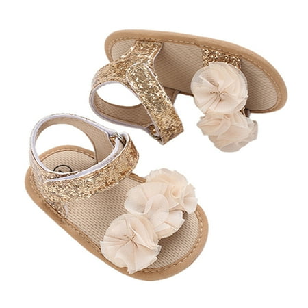 

Baby Girls Flower Sandals Soft Sole Summer Dress Flats Shoes Infant Beach Sandals Newborn Crib Shoes First Walkers Prewalkers