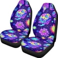 thumbnail image 7 of FOR U DESIGNS Skull Neon Hibiscus Print Car Front Seat Cover Comfortable Car Seat Protector Wear-Resistan Auto Front Seats Only Interior Covers for Vehicle SUV Truck Sedan, Pack of 2, 7 of 7