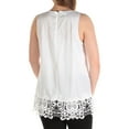 thumbnail image 2 of Alfani Womens Lace-Hem Knit Blouse, White, 8, 2 of 2