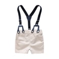 thumbnail image 4 of Faraee Baby Boys Gentleman Outfits Suits Infant Short Sleeve Romper Shirt Bowtie Suspender Shorts 2 Piece Clothes Set 3 6 9 12 18 24 Months White, 4 of 9