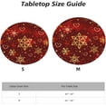 thumbnail image 4 of Christmas Round Tablecloth Red and Gold Snowflake Heart Farmhouse Table Cover with Elastic Edge Washable Fitted Table Cloth for Kitchen Patry Outdoor Decor Fits 40"-44", Small, 4 of 4