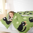 thumbnail image 4 of jejeloiu Cartoon Cat Paw Print 7-Piece Twin Bedding Sets Kids,Cute Kitten Pattern Bedding Comforter Set,Reversible, 4 of 7