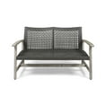 thumbnail image 3 of Marcia Outdoor Wood and Wicker Loveseat, 3 of 8