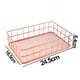 thumbnail image 2 of Cesta de almacenamiento de metal de escritorio, bandeja de almacenamiento de rejilla de caja de almacenamiento de hierro forjado, 2 of 5