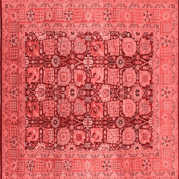 Ahgly Company Indoor Square Oriental Red Traditional Area Rugs, 6' Square