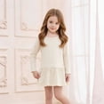thumbnail image 2 of Kids Girls Versatile Organic Cotton Dress Long Sleeve Ruffle Trim Flowy Dress for Home, School Daily Wear, 2 of 4