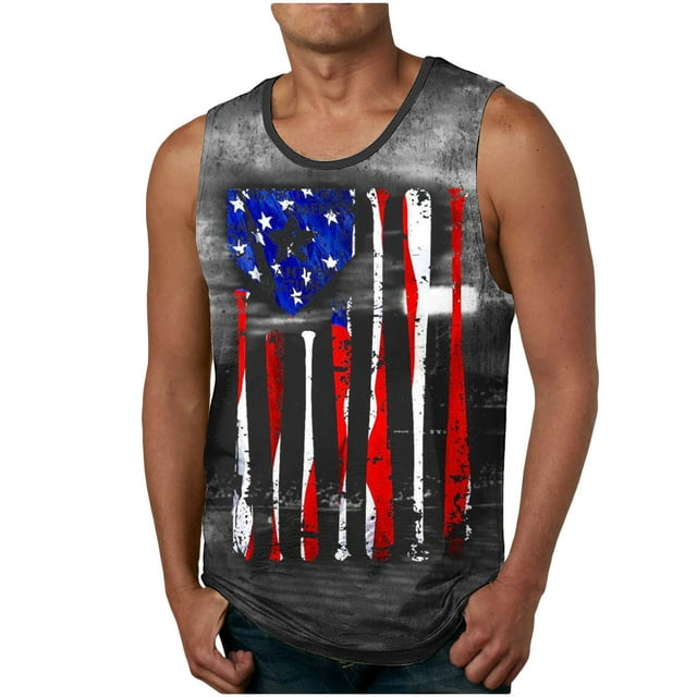Hombres de Impresión Casual Suéter Cuello Redondo Deportes Tanque Blusa