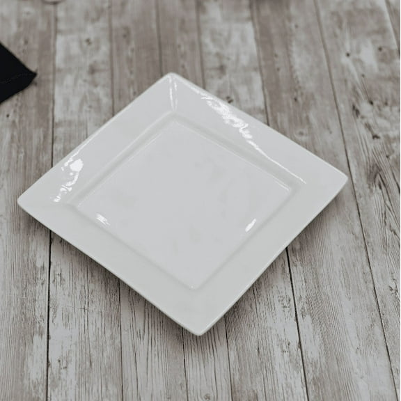WILMAX FINE PORCELAIN SET OF SQUARE DESSERT PLATES (7.5" X 7.5" / SET OF 6)