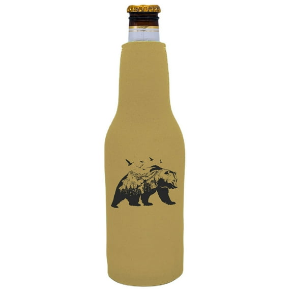 Mountain Bear Beer Bottle Coolie (Khaki)