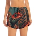 thumbnail image 4 of Lsque Colorful Reptile And Leaves Printed Women's Running Shorts with Liner Pockets,Elastic Quick Dry Workout Athletic Gym Yoga Shorts,Womens High Waist Shorts-Medium, 4 of 9