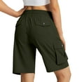 thumbnail image 6 of zbxnLI Women's Cargo Shorts Outdoor Wide Leg Shorts Drawstring Elastic Waist Hiking Travel Shorts Multi Pockets, 6 of 7