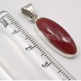 thumbnail image 3 of SilverStarJewel 925 Sterling Silver Wonderful Red Fire Carnelian Retro Style Pendant 1.3", 3 of 3