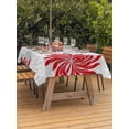 thumbnail image 3 of Outdoor Tablecloth with Umbrella Hole for Patio/Picnic/Party/Camping, Red Grey Flowers Waterproof Table Cloth Rectangle Table Cover Washable, Modern Abstract Blooms Floral (52"x 70"), 3 of 8