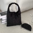 thumbnail image 2 of Bolso acolchado para mujer bolso de mano hinchado de color sólido con mini bolso bolso de viaje para niñas, 2 of 9