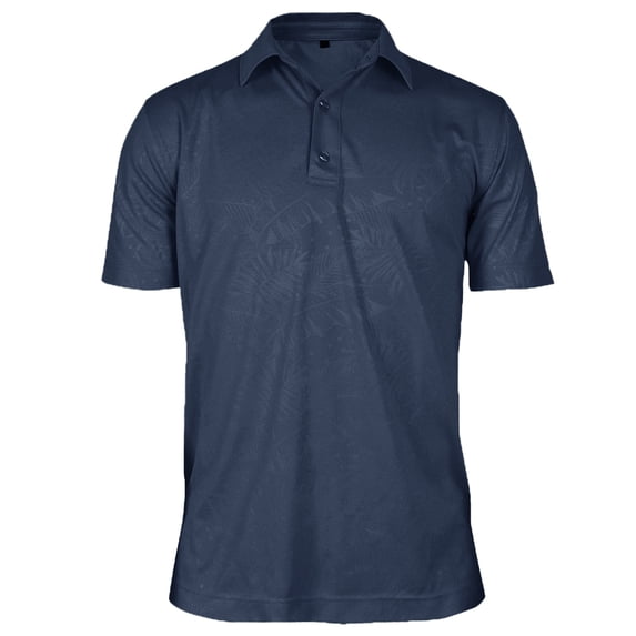Monterey Club Men's Leaves Emboss Texture Golf Polo Shirt #1289