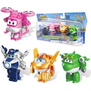 Super Wings 2" Transform-a-Bot 4-Pack, Supercharged Paul, Dizzy, Golden Boy, Mira, Airplane Toys Mini Action Figures, Preschool Toys for 3 4 5 Year Old Kids, Transformer Toys Birthday Gifts for Kids