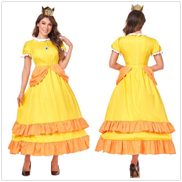 Disfraces de fiesta de Halloween para padres e hijos, adultos, Super Mary Peach, princesa Peach