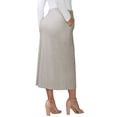 thumbnail image 3 of INSPIRE CHIC Womens Maternity High Waist A Line Flared Swing Flowy Casual Pregnancy Long Skirt XL Brown, 3 of 5