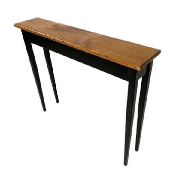 36" Solid Wood Black, Stained, Distressed, Time Worn Console, Sofa, Hall Table with Tapered legs