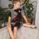 thumbnail image 4 of Balery Dark Red Hooded Girl Conjunto de Pijama Infantil de Manga Corta con Estampado – Ropa de Dormir de Algodón Suave-XX-Large, 4 of 6
