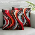 thumbnail image 3 of GOSMITH Red and Black Throw Pillow Covers Geometry Striped Lines Cushion Covers for Couch Sofa Modern Abstract Art Pillowcases Outdoor Bedroom Living Room Home Decor Geometric Pillows Covers, 3 of 5