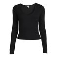 thumbnail image 5 of Self Esteem Juniors Lace Trim V-Neck Tee with Long Sleeves, 5 of 5