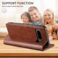 thumbnail image 6 of For Google Pixel 8 Pro,Decase Premium PU Leather Folio Stand Folding Magnetic Closure Wallet Case,Minimalist Anti-Scratch Shockproof Phone Cover,Designed for Google Pixel 8 Pro - Brown, 6 of 6