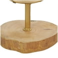 thumbnail image 5 of 14", 11"H Brown Wood Handmade Live Edge Slab Abstract Sculpture with Gold Metal Rings, by DecMode (2 Count), 5 of 12