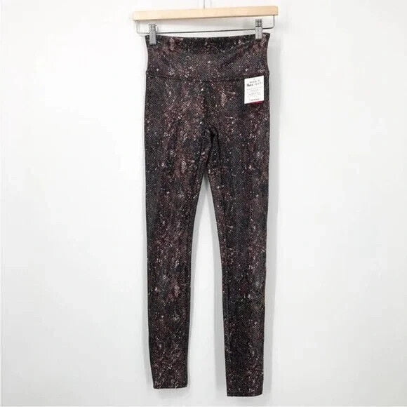 SPANX Snake Print Faux Leather Leggings M Medium Mocha Snake