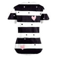 thumbnail image 4 of Valentine Day Scrub Tops for Woman Love Heart Print Short Sleeve Plus Size Workwear V Neck Medical Cute Nurse Uniform with Pockets Black 4XL, 4 of 4